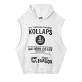 Raf Simons Redux Oversized Sleeveless Hooded Sweater + Kollaps "White"