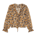 Saint Laurent Silk Frilled Blouse "Ocre Mauve"