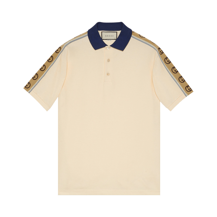 Gucci Polo With Interlocking G Stripe "Off White"