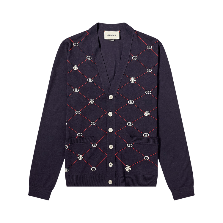 Gucci Wool Cardigan "Blue/Multicolor"