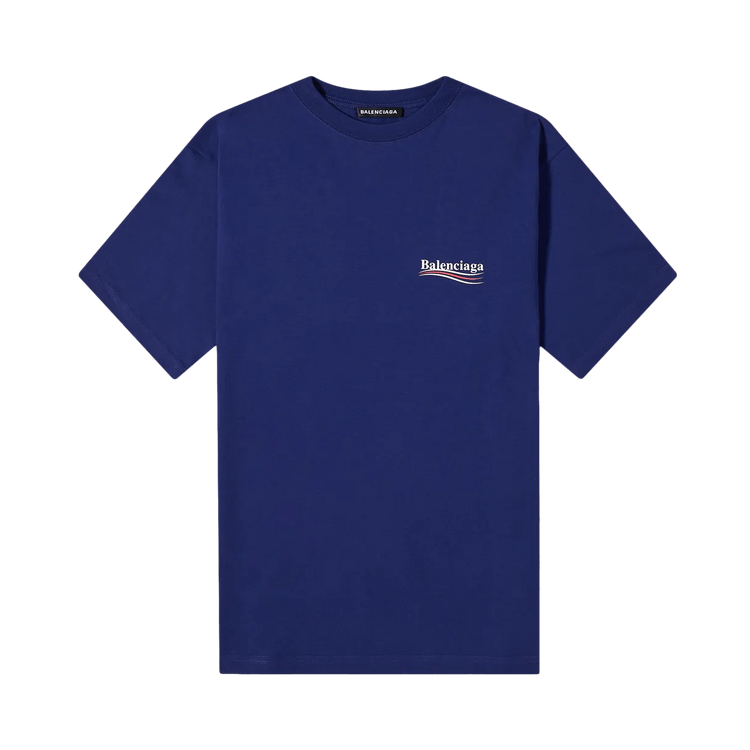 Balenciaga Logo Print T-Shirt "Pacific Blue/White"