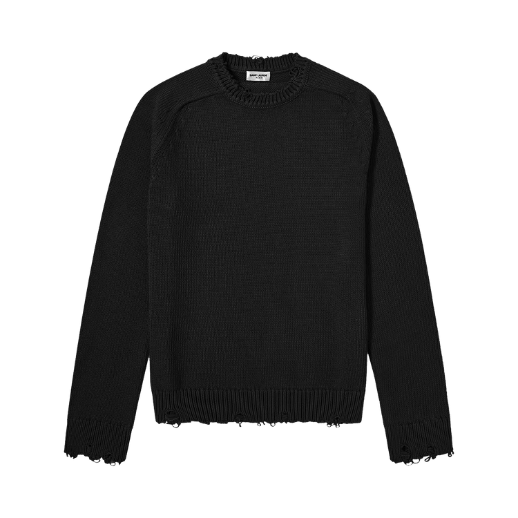 Saint Laurent Distressed Detail Sweater "Black"
