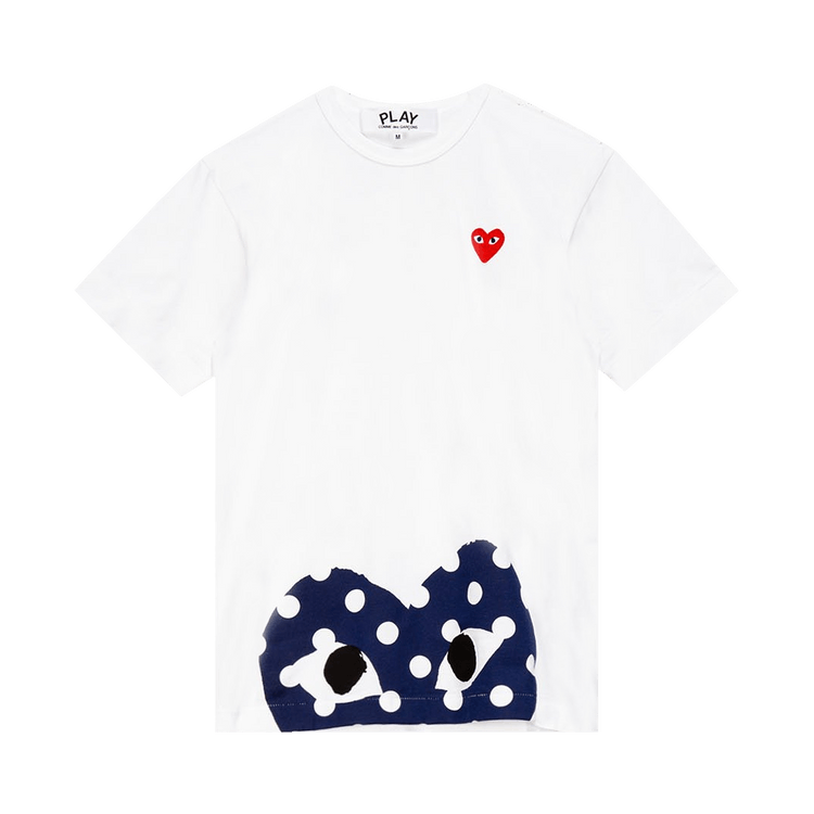 Comme des Garçons PLAY Half Polka Dot Heart Tee "White"