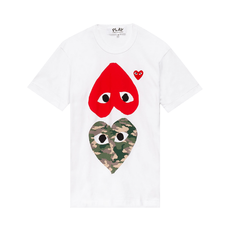 Comme des Garçons PLAY Double Heart Tee "White"