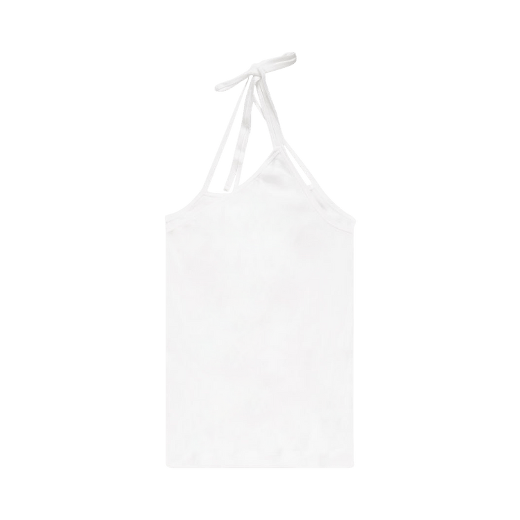 Helmut Lang Asymmetric Rib Tank "Chalk White"