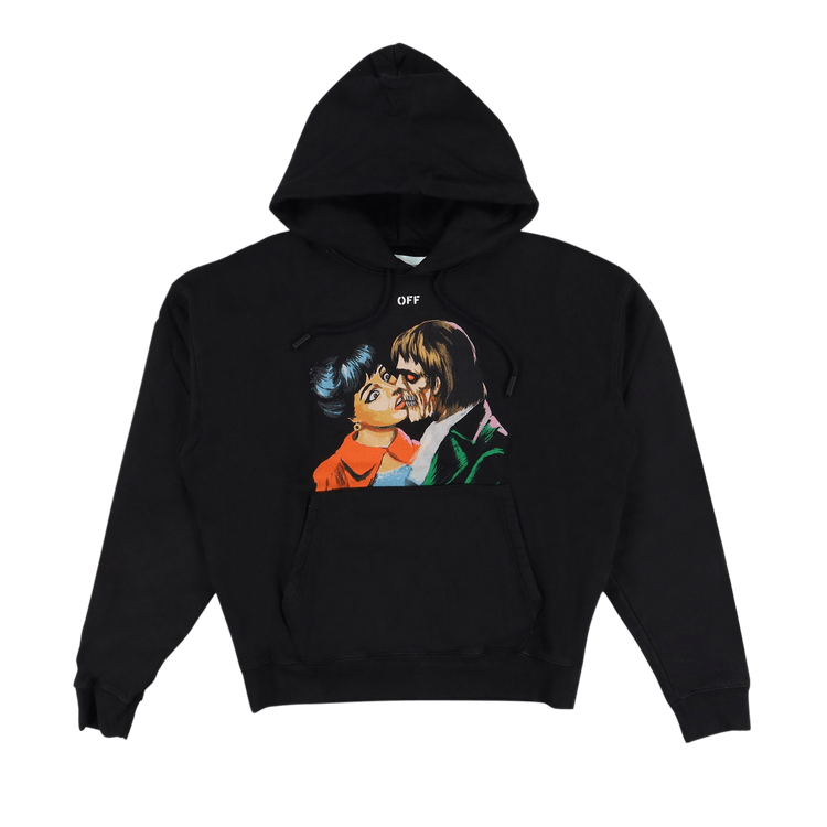 Off-White Kiss Graphic Print Hoodie "Black"