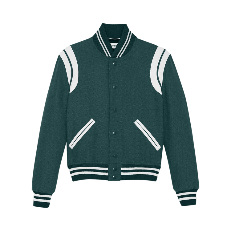 Saint Laurent Teddy Bomber Jacket "Dark Green"