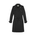 Saint Laurent Belted Gabardine Trench Coat "Black"