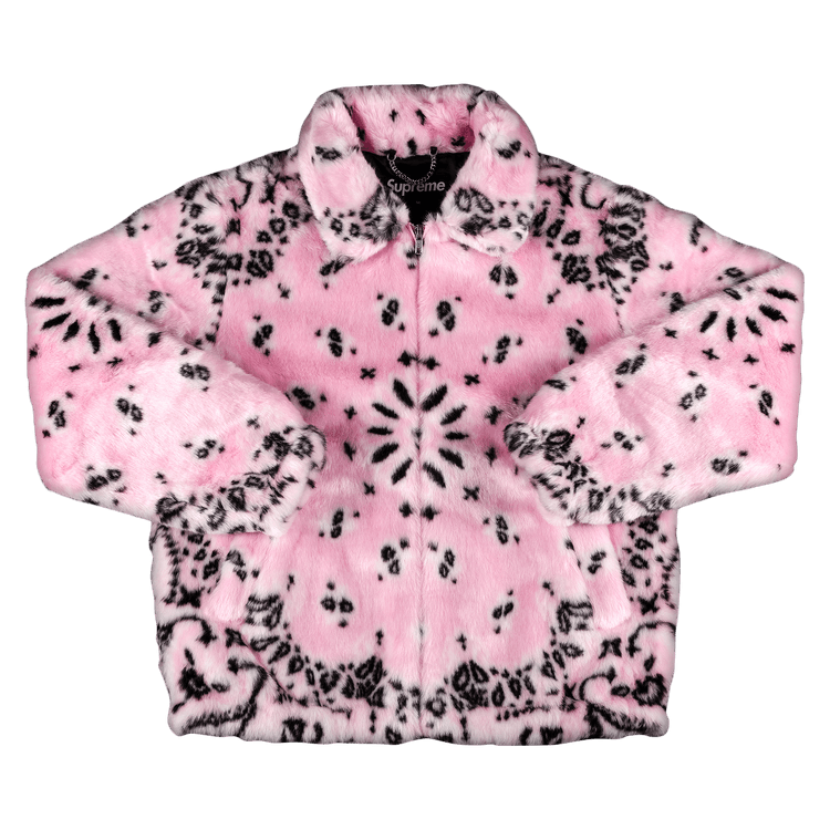 Supreme Bandana Faux Fur Bomber Jacket "Pink"