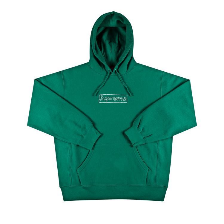 Supreme x KAWS Chalk Logo Hooded Sweatshirt "Light Pine"