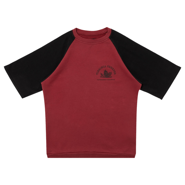 Raf Simons Short-Sleeve Raglan Sweater Virgina Creeper "Burgundy/Black"