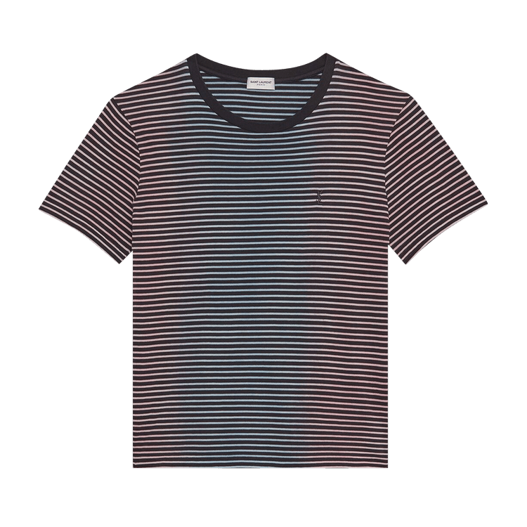 Saint Laurent Tie-Dye Striped Monogram T-Shirt "Multicolor Black"