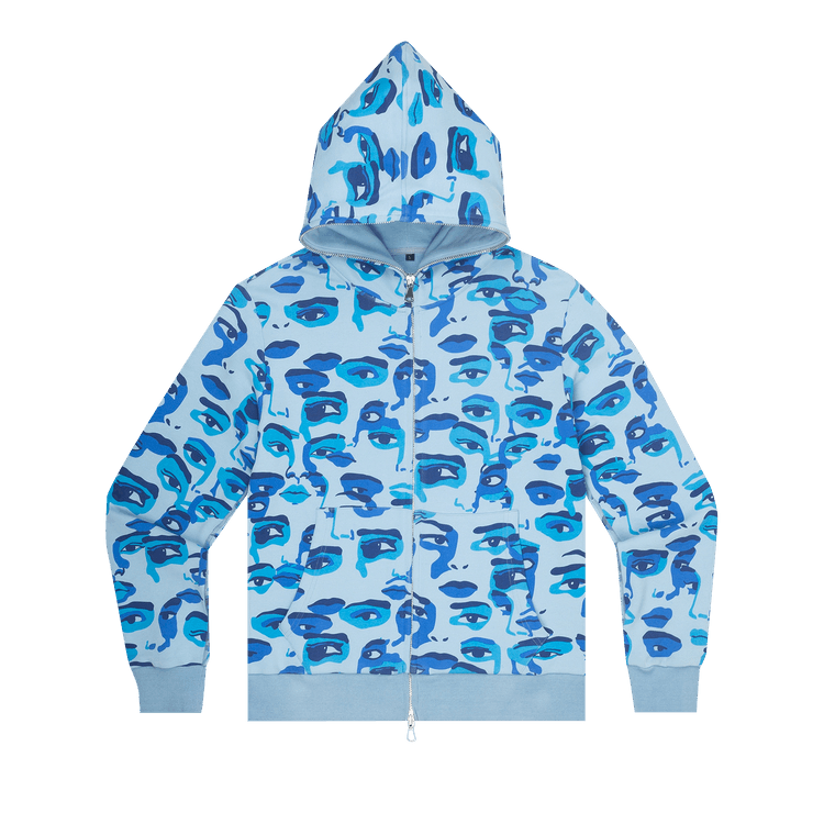 KidSuper Faces Camo Hoodie "Blue"