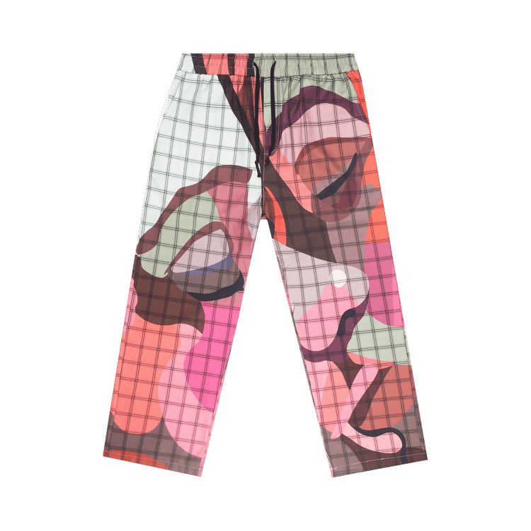 KidSuper Face Drawstring Trousers "Red"