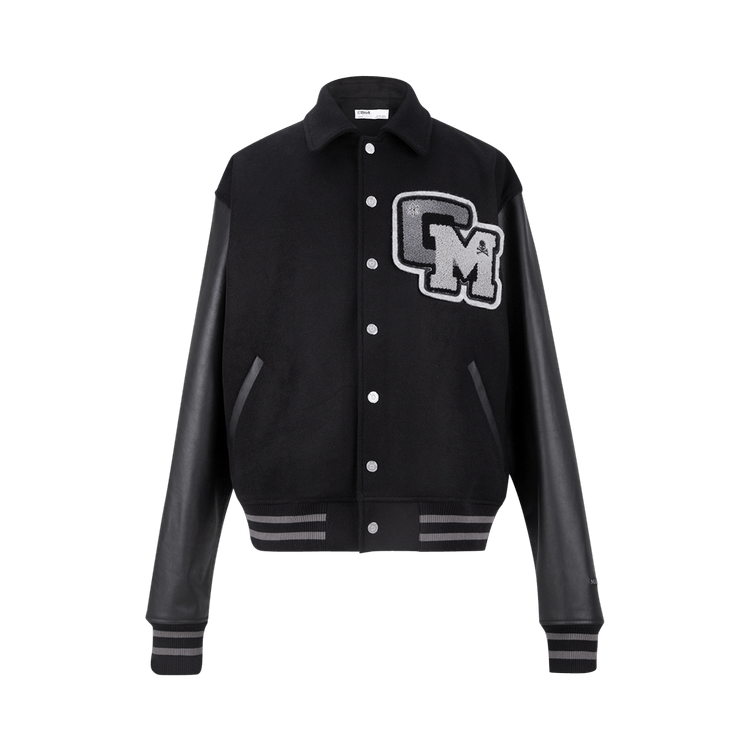 C2H4 x Mastermind Japan C-Mastermind Applique Baseball Jacket "Black"