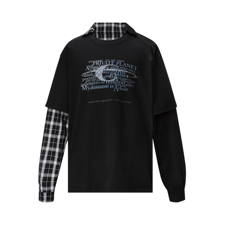 C2H4 Double Layer Long-Sleeve Shirt "Fuzzy Black"