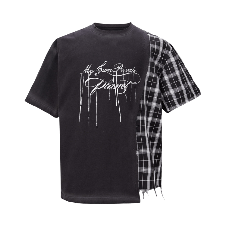 C2H4 My Own Private Planet Panelled T-Shirt "Fogged Black"