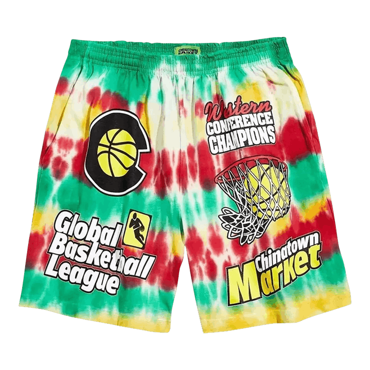 Chinatown Market Western Conference Shorts "Green Tie-Dye"