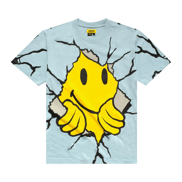 Chinatown Market Smiley Dry Wall Breaker Tee "Blue"