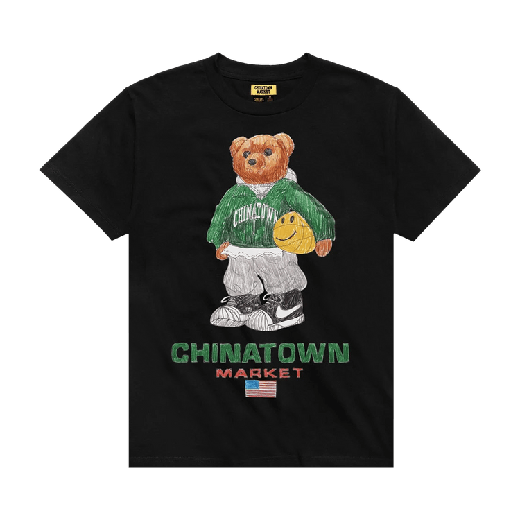 Chinatown Market Smiley Sketch Basketball Bear Tee "Black"