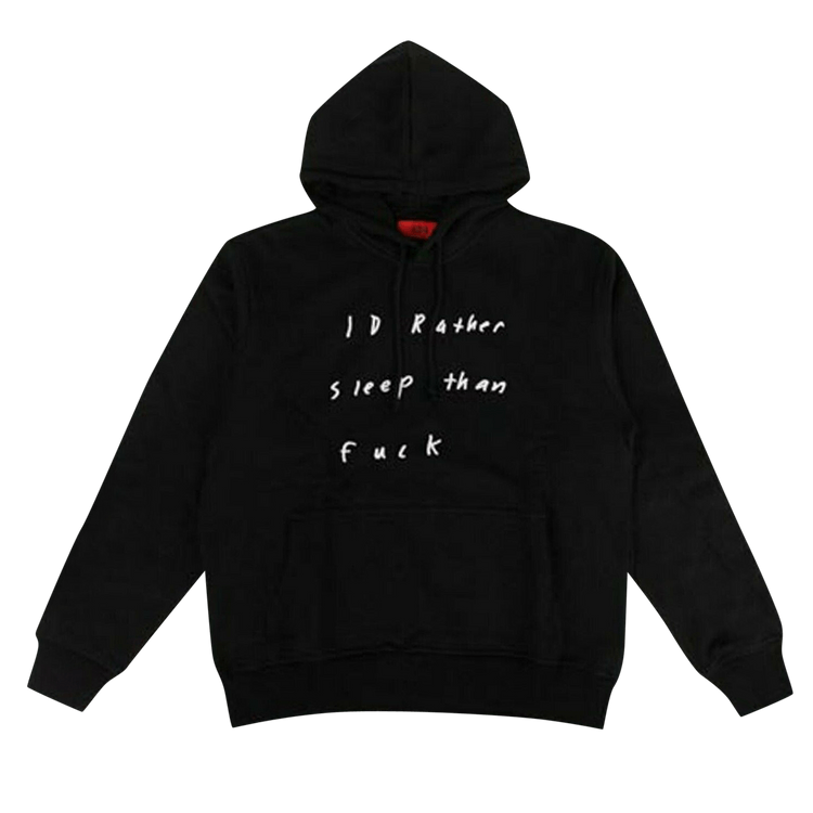 424 Rather Sleep Hooded Sweatshirt "Black"