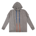 Off-White Oversized Logo Double Sleeve Hooded Sweatshirt "Grey"