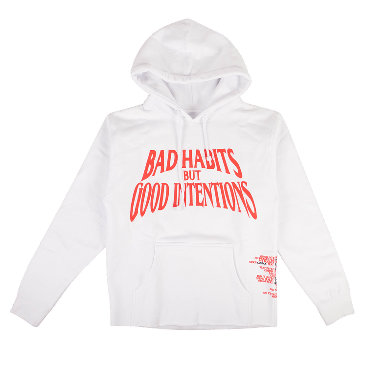 Vlone x Nav Bad Habits But Good Intentions Sweatshirt "White"