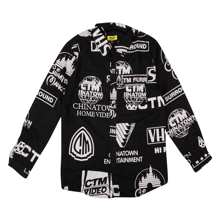 Chinatown Market Entertainment Logo Button Down Shirt "Black"