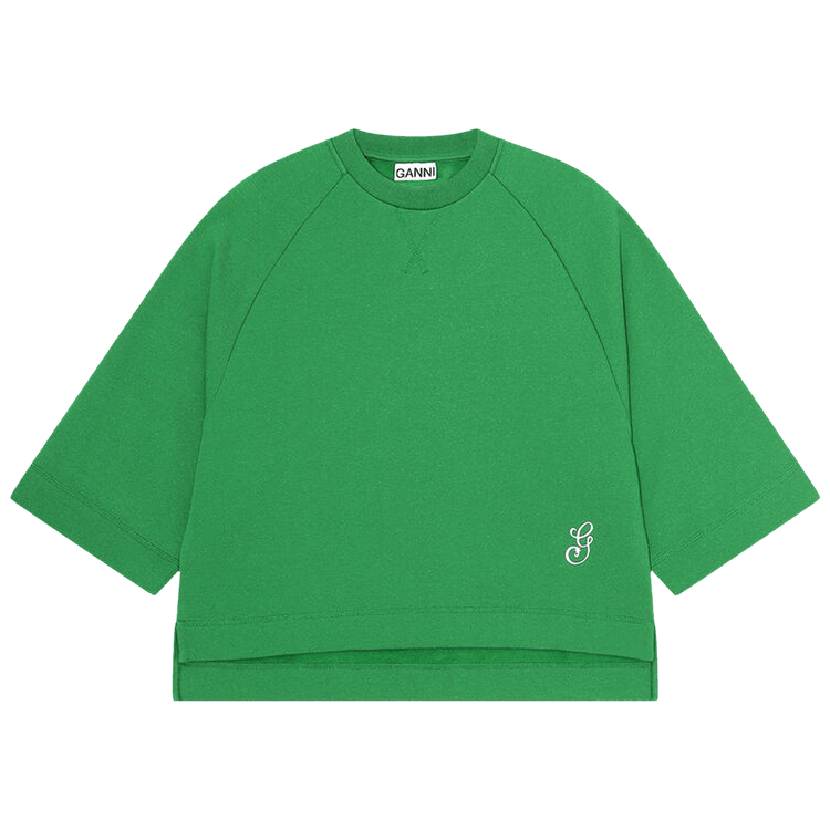 GANNI Oversized Raglan Embroidery Sweatshirt "Kelly Green"