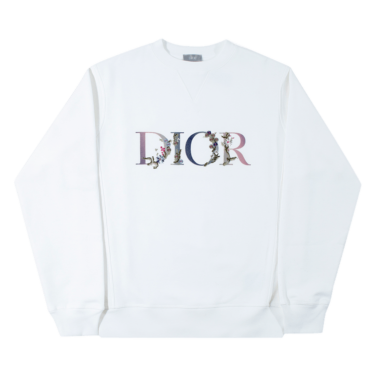 Dior Flowers Embroidered Crewneck "White"