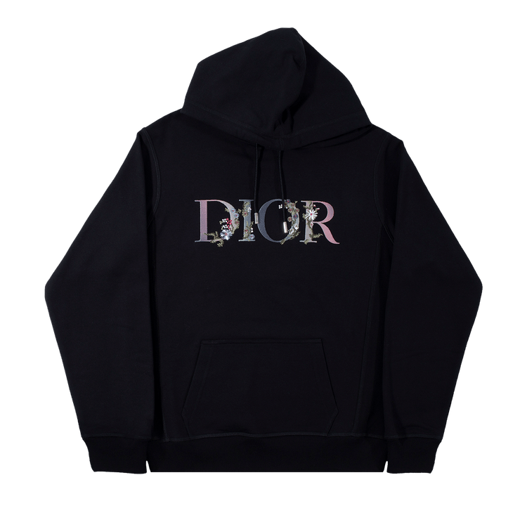 Dior Flowers Embroidered Hoodie "Black"