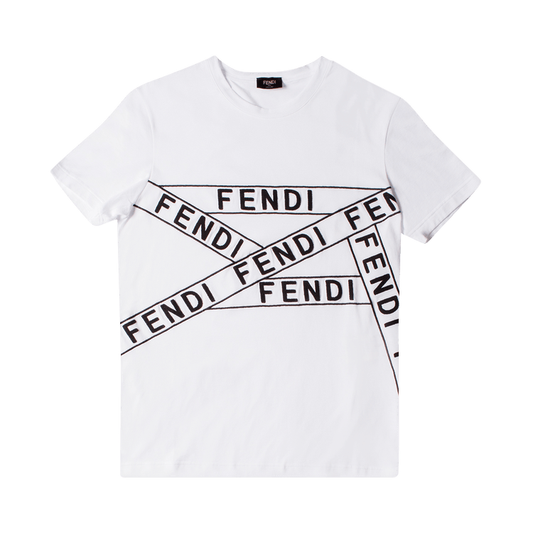 Fendi Slim Fit Logo Embroidered T-Shirt "White"