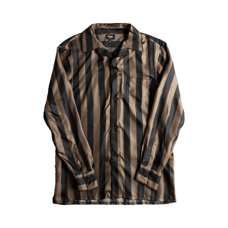 Fendi Striped Woven Shirt "Tobacco"