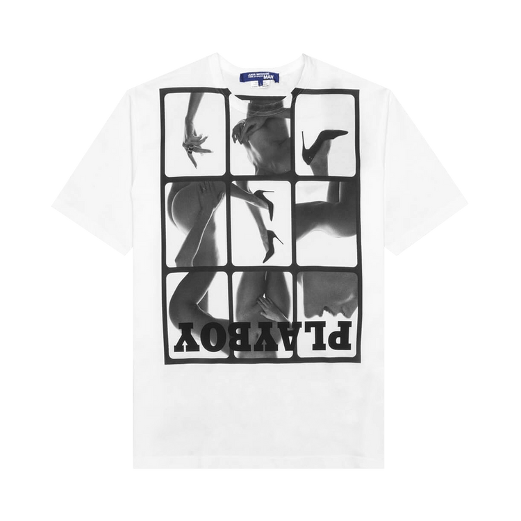 Junya Watanabe MAN Playboy Grid T-Shirt "White/Black"