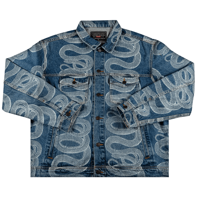 Supreme x Hysteric Glamour Snake Denim Trucker Jacket "Blue"