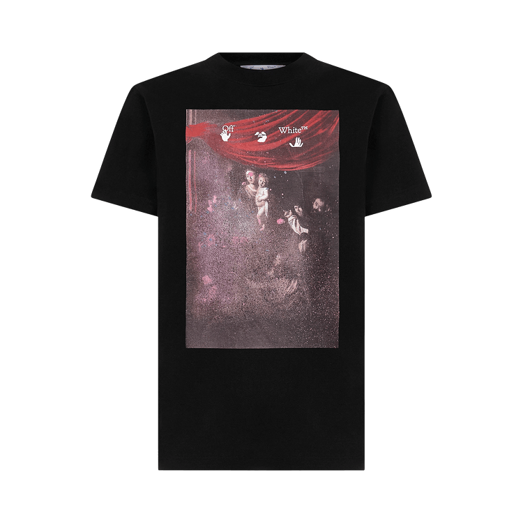 Off-White Sprayed Caravaggio Short-Sleeve Slim Tee "Black"