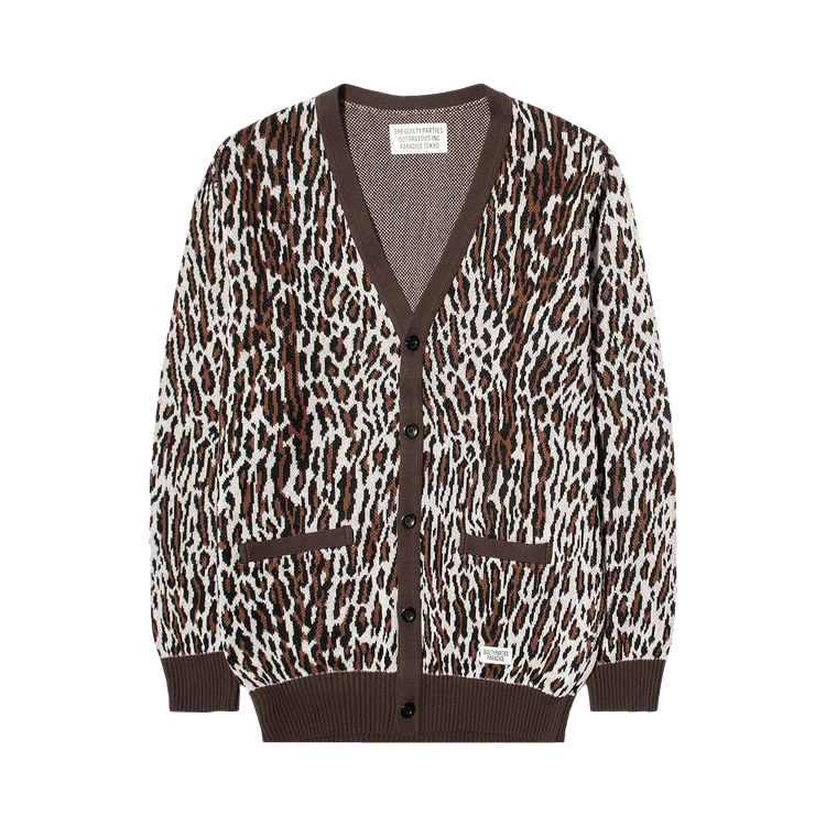 Wacko Maria Leopard Jacquard Cardigan (Type-1) "Brown"