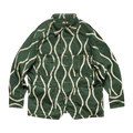 Kapital Linen Canvas Drunken-Stripe Cactus Coverall "Green"