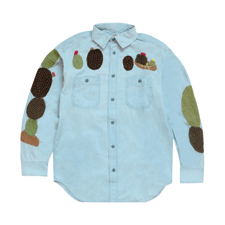 Kapital Cactus Embroidery Chambray Work Shirt "Sax Blue"