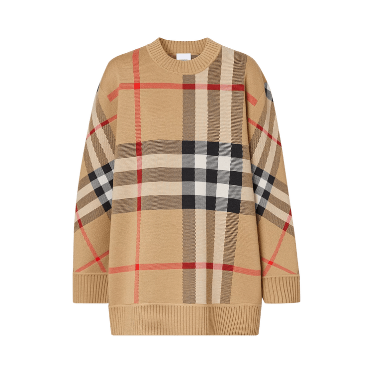 Burberry Check Technical Merino Wool Jacquard Sweater "Archive Beige"