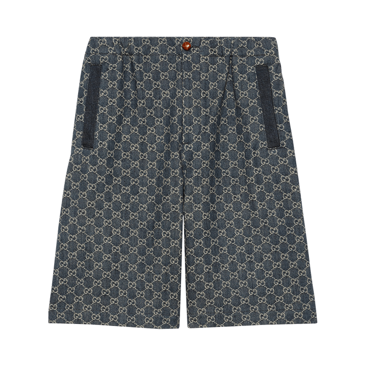 Gucci Eco Washed GG Denim Shorts "Dark Blue/Ivory"