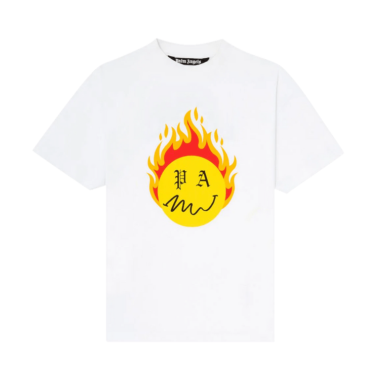Palm Angels Burning Head Short-Sleeve T-Shirt "White/Yellow"