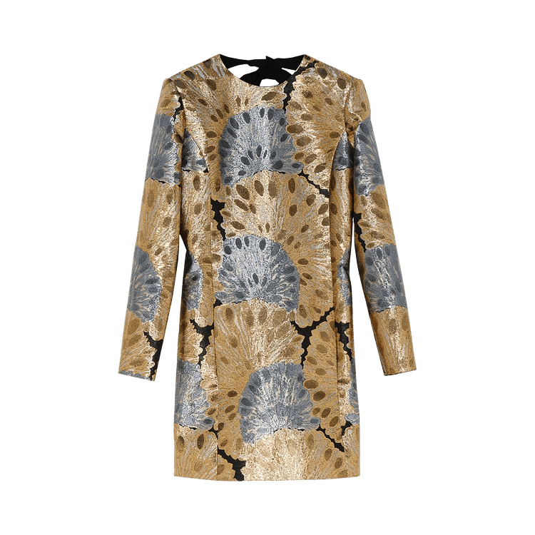 Saint Laurent Brocade Mini Dress "Noir/Metal"