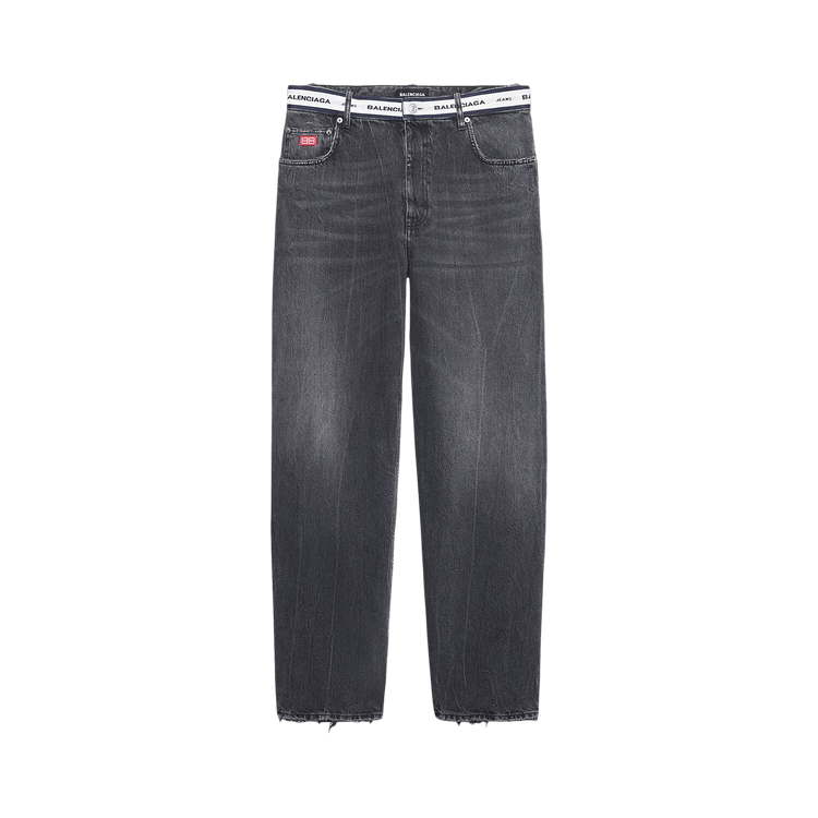 Balenciaga Logo Waistband Pants "Black/White"