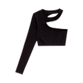 Helmut Lang Seamless Jersey Cutout Top "Black"