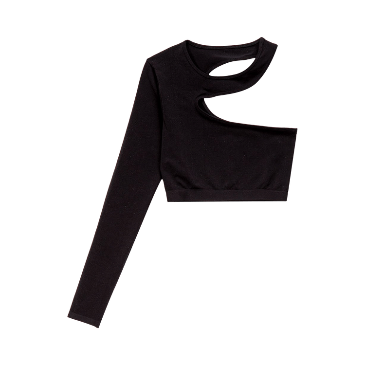 Helmut Lang Seamless Jersey Cutout Top "Black"