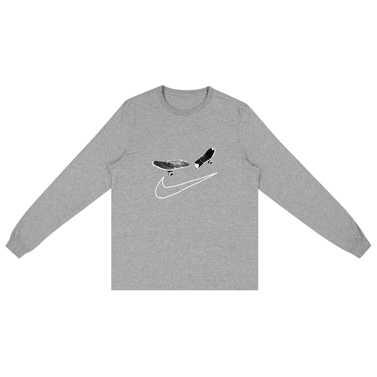 Cactus Jack by Travis Scott For Nike SB Smile Long-Sleeve T-Shirt II "Heather Grey"