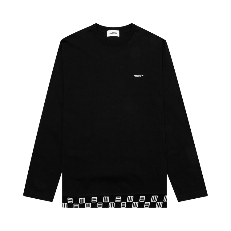 Ambush Monogram Rib Long-Sleeve Tee "Black/White"
