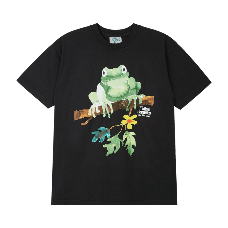 Online Ceramics Tree Frog Painting Tee "Off Black"