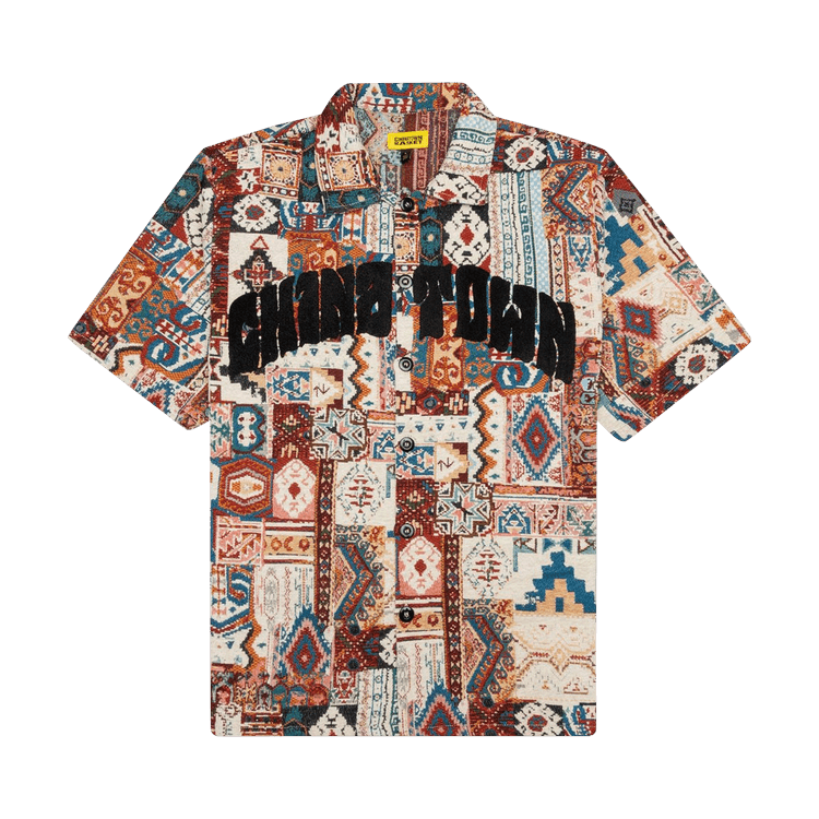 Chinatown Market Patchwork Short Sleeve Shirt "Black"